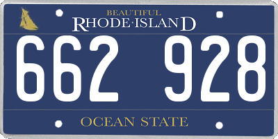 RI license plate 662928