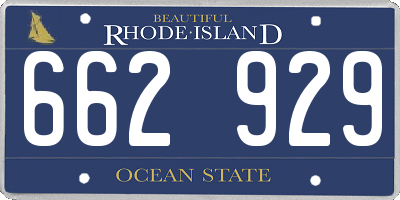 RI license plate 662929
