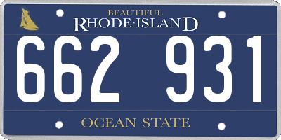 RI license plate 662931