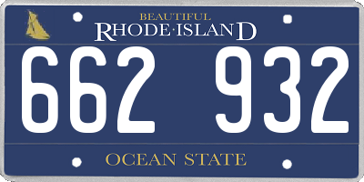 RI license plate 662932