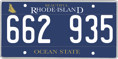 RI license plate 662935