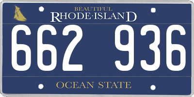 RI license plate 662936