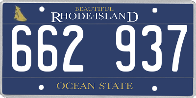 RI license plate 662937