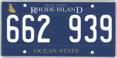 RI license plate 662939