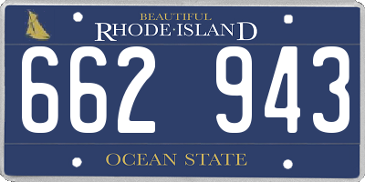 RI license plate 662943