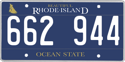 RI license plate 662944