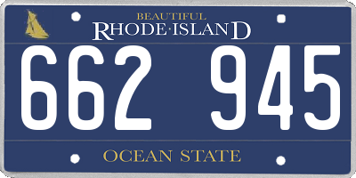 RI license plate 662945