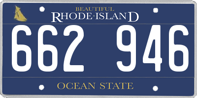 RI license plate 662946