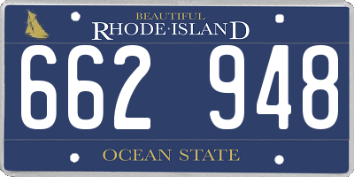 RI license plate 662948
