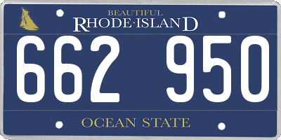 RI license plate 662950