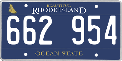 RI license plate 662954