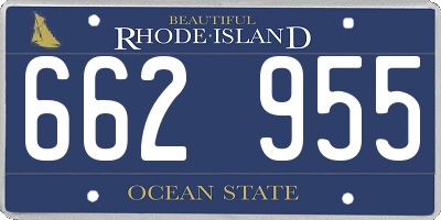 RI license plate 662955
