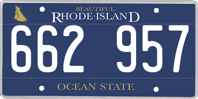 RI license plate 662957