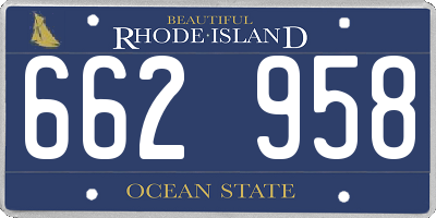 RI license plate 662958