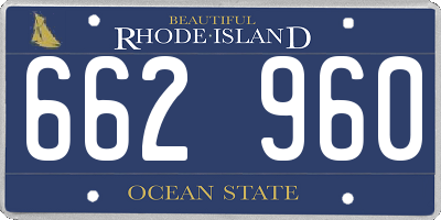 RI license plate 662960