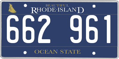 RI license plate 662961