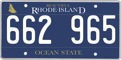 RI license plate 662965