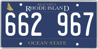 RI license plate 662967