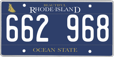 RI license plate 662968
