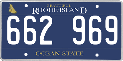 RI license plate 662969