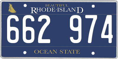 RI license plate 662974