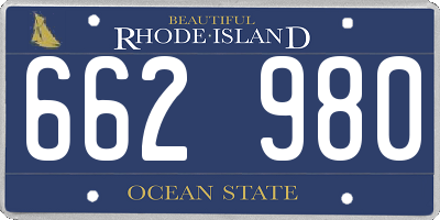 RI license plate 662980