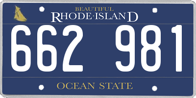RI license plate 662981
