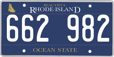 RI license plate 662982