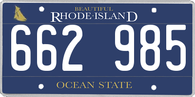 RI license plate 662985