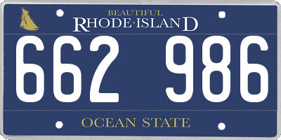 RI license plate 662986