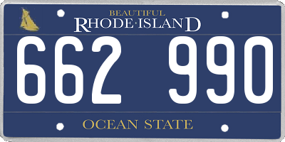 RI license plate 662990