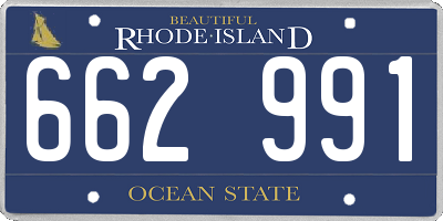 RI license plate 662991