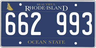 RI license plate 662993