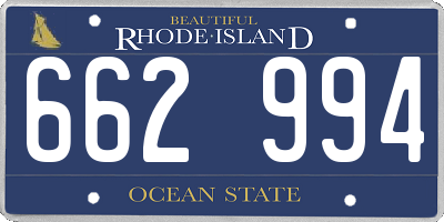 RI license plate 662994