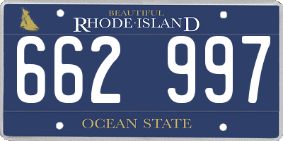 RI license plate 662997