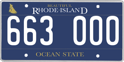 RI license plate 663000