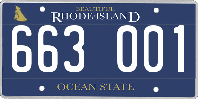 RI license plate 663001