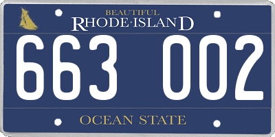 RI license plate 663002