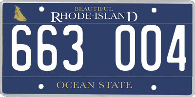 RI license plate 663004