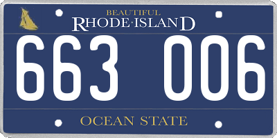 RI license plate 663006