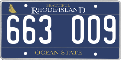 RI license plate 663009
