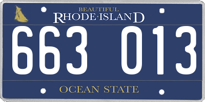 RI license plate 663013