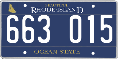 RI license plate 663015