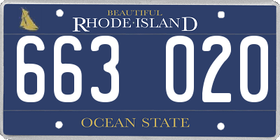 RI license plate 663020