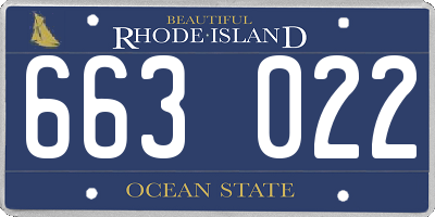 RI license plate 663022
