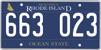 RI license plate 663023