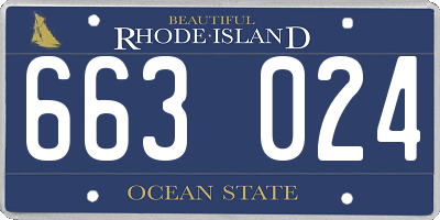 RI license plate 663024