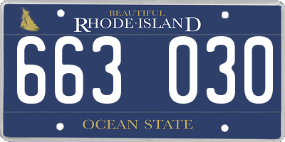 RI license plate 663030