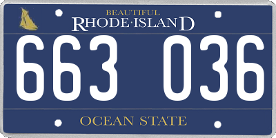 RI license plate 663036