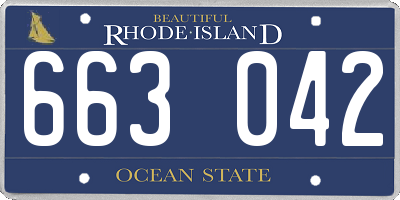 RI license plate 663042
